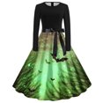 thumbnail image 1 of Long Dress with Sleeves,Summer Casual Dress,Ladies Casual Long Sleeved Round Neck Printed Fashionable Strap Dress, 1 of 3