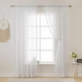 thumbnail image 1 of 1pcs Sheer Rod Pocket Curtain Panel For Bedroom Living Room Pure Color Translucidus Sheer Cotton Linen Lace Window Screen Fashion Home Decor Window Clear Valance, 1 of 9