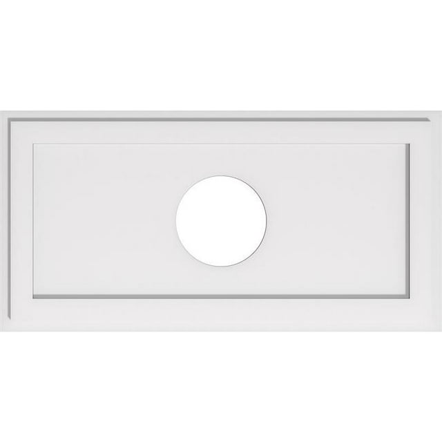 Ekena Millwork CMP34X17RE-07000 7 in. ID x 11.75 in. Rectangle Architectural Grade PVC Contemporain Plafond Médaillon
