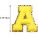 thumbnail image 2 of Zhuge 26 parches bordados con letras AZ para coser sobre la toalla, parches adhesivos de reparación del alfabeto para ropa, letras decorativas con borde dorado,DIY, amarillo, 2 of 5
