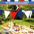 thumbnail image 3 of PMU 30 Ft Banners Patriotic American Flag Pennant Banner | 4th Of July Patriotic Decorations | Fourth of July | Red White Blue Banner | Easy to Hang Patriotic Party Decorations (3/Pkg) Pkg/1, 3 of 7