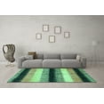 thumbnail image 3 of Ahgly Company Indoor Square Abstract Turquoise Blue Modern Area Rugs, 5' Square, 3 of 4