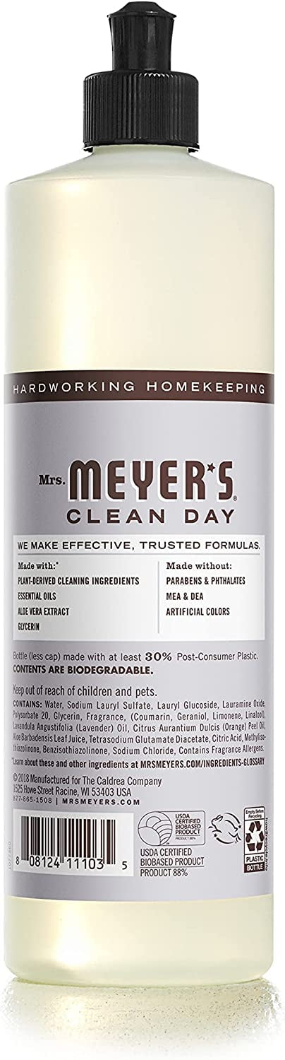 Mrs. Meyer's Liquid Dish Soap Variety, 1 Lemon Verbena, 1 Basil, 1 Lavender, 1 CT