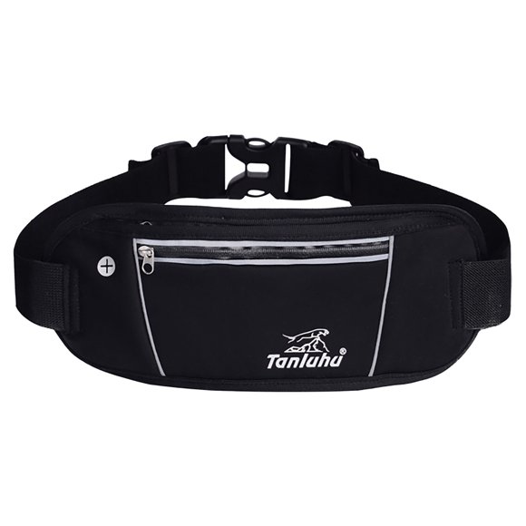 TanLuHu Sac Banane de Sport de Mode pour Extérieur pour Course et Téléphones Portables, Design Ultra-Fin avec Tissu Haute Élasticité, Bande Réfléchissante pour Sécurité Nocturne, Inclut Trou pour Écouteurs pour Musique