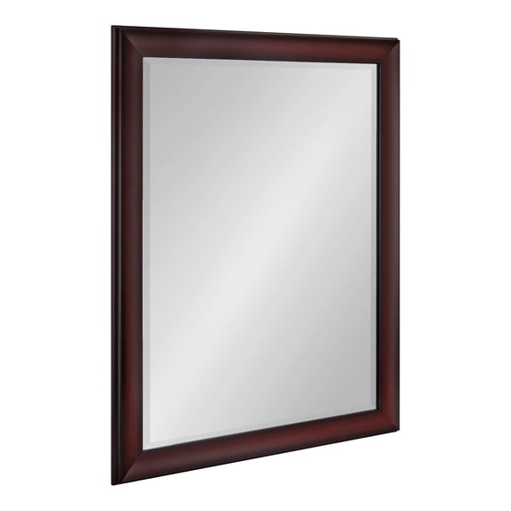 Kate and Laurel Scoop Rectangle Wall Mirror, 26 x 32, Cherry, Traditional Dark Bathroom Mirror