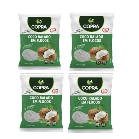Copra Shredded Coconut 3.53 oz (100g) | Pack of 4 – Brazilian Coconut