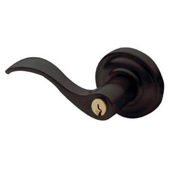 Baldwin 5256102LENT Oil Rubbed Bronze Wave Style Left Hand Entry Door Lever Set