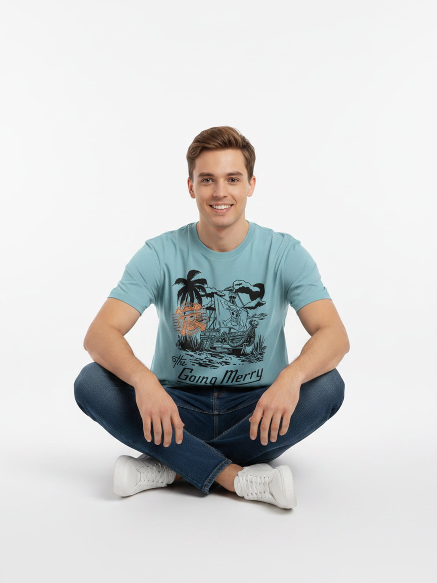 One Piece, Men's & Big Men's Graphic Tee, Straw Hat Destination, Sizes S-3XL