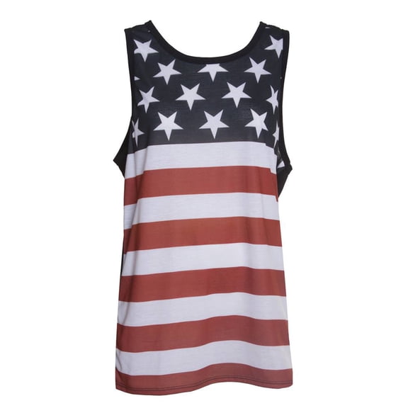 Gravity Threads USA Flag Patriotic  Mens Tank Top - Small