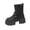 Y-737 Black, variant on Y-737 Brown Ladies British Style Winter Boots Round Toe High Chunky Heel Thick Sole Ankle Casual