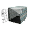 thumbnail image 3 of Aztec Dog Crate Cover, Geometric Themed Striped Art Pattern, Easy to Use Pet Kennel Cover Small Dogs Puppies Kittens, 7 Sizes, Champagne Pale Sky Blue, by Ambesonne, 3 of 6