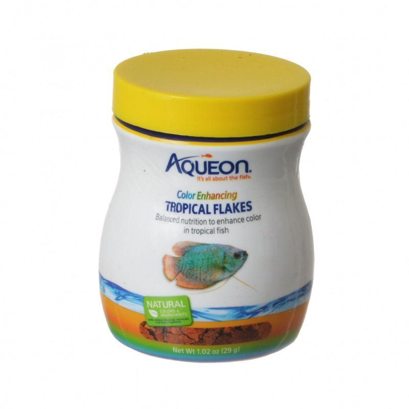 Aqueon Color Enhancing Tropical Flakes Fish Food [Aquarium, Foods Flake (Tropical)] 1.02 oz