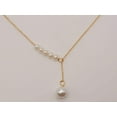 thumbnail image 4 of Pearl Pendant necklace, 18mm gold plated pewter charm, Round Pearl Necklace, 4 of 5