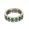 thumbnail image 2 of HeartsAndYou 1.2ct Natural Emerald & Diamond Wedding Band Ring Stylish 14k SOLID White Gold, 2 of 9