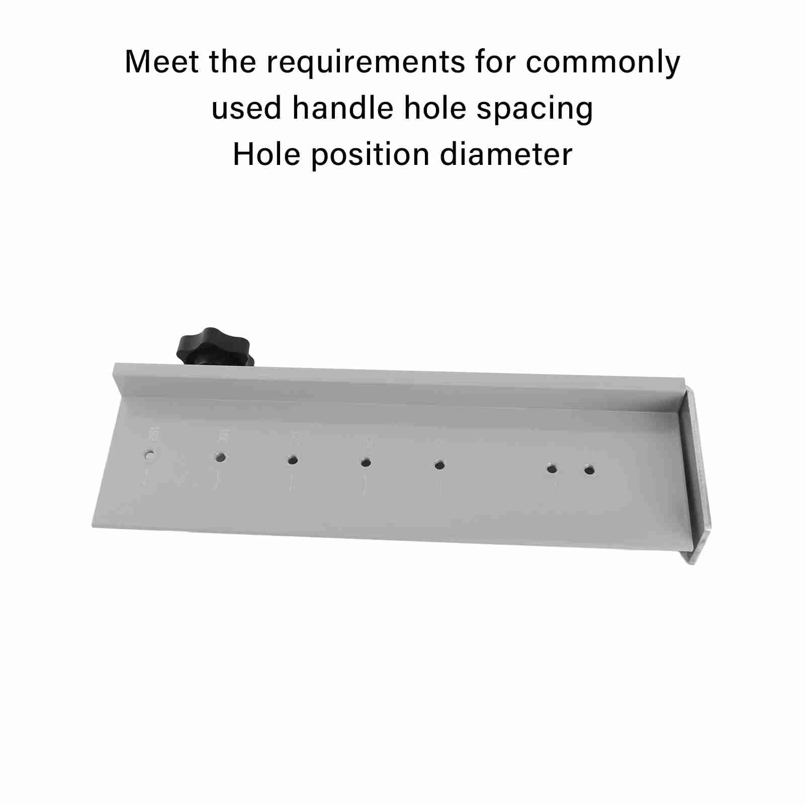 Rupoun Handle Punching Locator Aluminum Alloy Adjustable 7 Holes Expandable Template Jig for Cabinet Door Hardware Woodworking Tool, Silver, 10.63 in / 27 cm