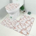 thumbnail image 2 of White Marble Rose Gold Line Pattern Bathroom Rugs Sets 3 Piece,Toilet Cover Set,Absorbent Non Slip Bathroom Mats Sets with U-Shaped Contour Rug Toilet Rug Set, 2 of 5