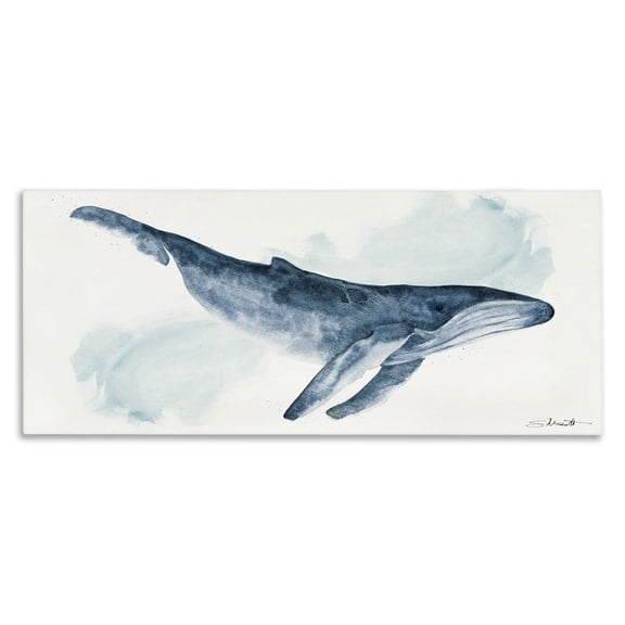Stupell Industries Tropical Nautical Humpback Whale Canvas Art, 30 x 13, by Stephanie Workman Marrott