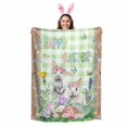 thumbnail image 2 of Throw Blanket Fleece Throw Blanket 40x50in, Easter Bunny with Colored Eggs in Basket Soft Lightweight Bed Blankets Farm Vines on Wood Plank Fuzzy Couch Blankets for All Season, 2 of 9