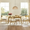 thumbnail image 2 of Spruce & Spring Rattan-Back Upholstered Dining Chair with Wooden Frame Set of 2, Natural, 2 of 10