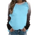 thumbnail image 4 of GigrtiJin Women Long Sleeved Gradient Sweatshirt Plus Size Round Neck Casual Pullover Top Fashion Going out Basic Blouse, 4 of 5