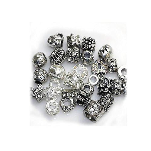 letter V alloy rhinestone bead fit snake charm chain 
