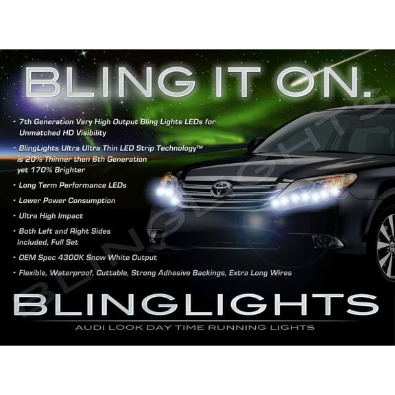 For Toyota Avalon LED DRL Strips for Headlamps Headlights Head Lamps Day Time Running Strip Lights