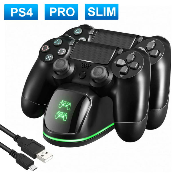 vitamin Samtykke midt i intetsteds EEEkit Controller Charger for PS4, Fast Dual Controller Charging Station  for Sony Playstation 4 / PS4 / PS4 Slim / PS4 Pro, Charging Dock Stand  Compatible with PS4 Controller with Green Red Indicator - Walmart.com