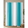thumbnail image 4 of Turquoise White Ombre Shower Curtain, Gradient Color Waterproof Shower Curtain Set with 12 Hooks Lightweight Washable Fabric Shower Curtains for Bathroom 72x84 Inches, 4 of 6