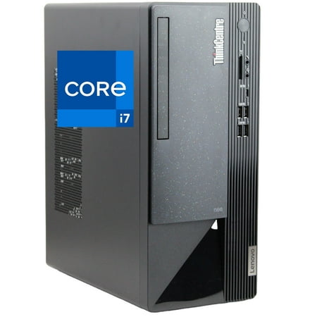 Lenovo ThinkCentre Neo 50T Gen3 Tower Computer - Intel I7-12700K, 64GB Ram, 1TB NVMe SSD, DisplayPort, HDMI, VGA, USB Type-C, Card Reader, AX Wi-Fi, Bluetooth - Windows 11 Pro, Black Desktop