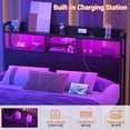 thumbnail image 2 of Homieasy Headboard for Queen Size Bed with Storage Shelf, Head board with 3 Outlets and 2 USB Ports, Headboards with RGB LED Light, Height Adjustable, Sturdy and Stable, Easy Assembly, Black, 2 of 10