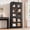Black, variant on Kitchen Pantry Cabinet - 70" Tall Storage Cabinet with 4 Arched Glass Doors and Adjustable Shelves, MDF Cupboard Food Organizer for Kitchen, Dining, Living Room, Bathroom