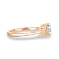 thumbnail image 4 of ESTE ORIGIN 1.15ctw Round Lab Grown Diamond Trinity Accent Ring 14K Rose Gold Ring for Women US 5.5, 4 of 8