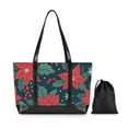 thumbnail image 7 of FORMRS Canvas Laptop Tote Bag for Women with 15.6" Computer Compartments Shoulder Handbag, Red Christmas Leaves, 7 of 7
