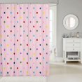 thumbnail image 2 of Manfei Cartoon Stars Shower Curtain 72Wx72L,Cute Sprinkle Print Bathroom Curtain,Pink, 2 of 5