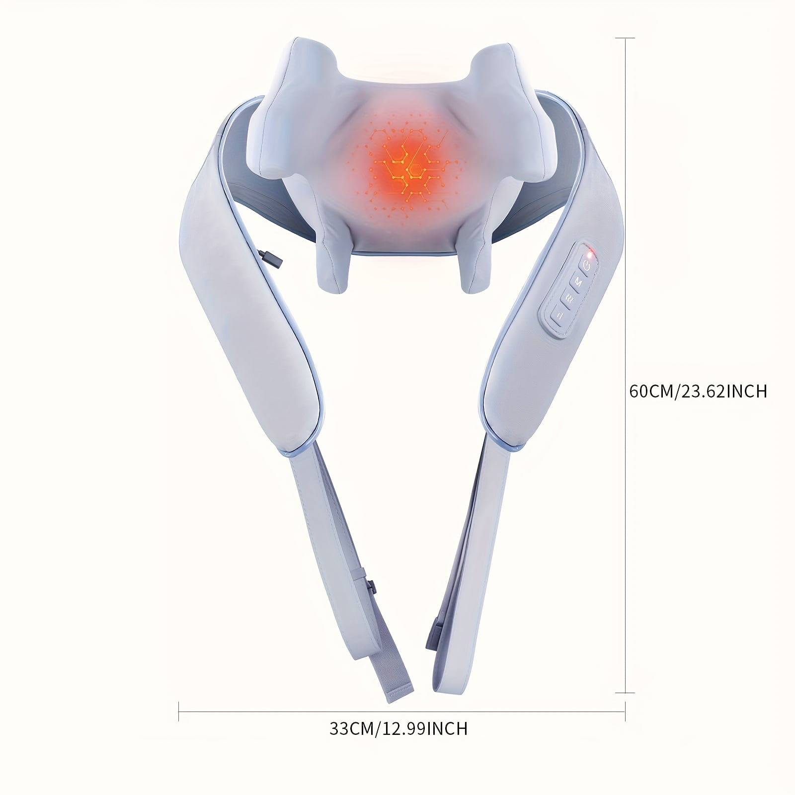 MASGRE neck massager, deep tissue massage for pain relief, 6D wireless neck and shoulder massager, with heating function, suitable for neck, shoulder leg, suitable for home, office use.