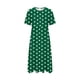 thumbnail image 4 of Vestido Casual Pantalones para Mujeres Vestido de Cuello Alto Cintura Elástica Cuello en V Manga Corta Polka Dot Cuello Redondo Top, 4 of 5