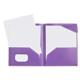 thumbnail image 2 of Two Pocket Folders Plastic Document Organizer Folder with Flap Double Pocket Presentation Folders Purple, 2 of 6