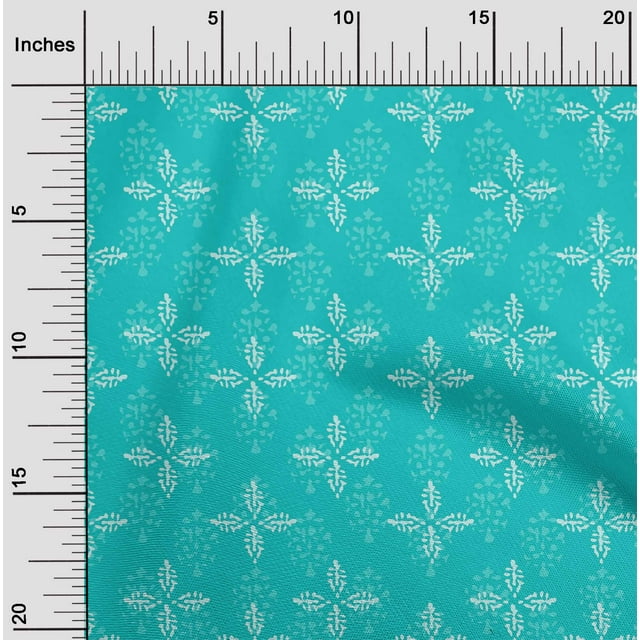oneOone Cotton Silk Fabric Floral Block Print Sewing Fabric BTY 42 Inch Wide