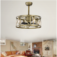 thumbnail image 4 of 20'' Small size ceiling fan with kit ,5 ABS blades Antique brown decorate ceiling fan light with Remote control for bedroom, 4 of 9