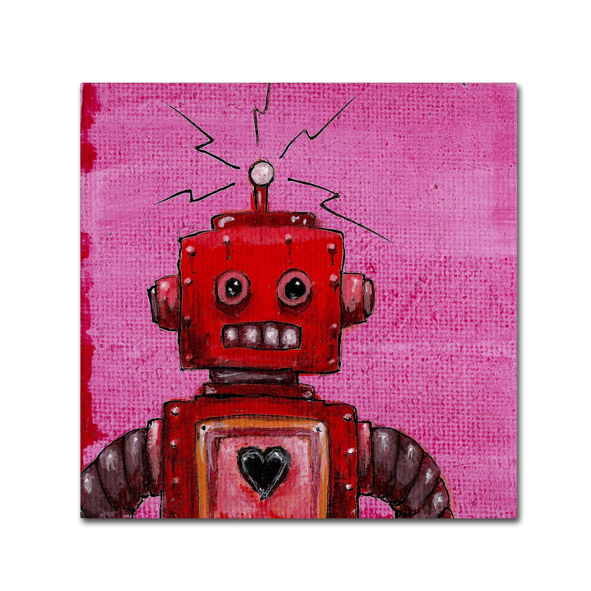 Craig Snodgrass 'Orangebot' Huge Canvas Art 35 x 35