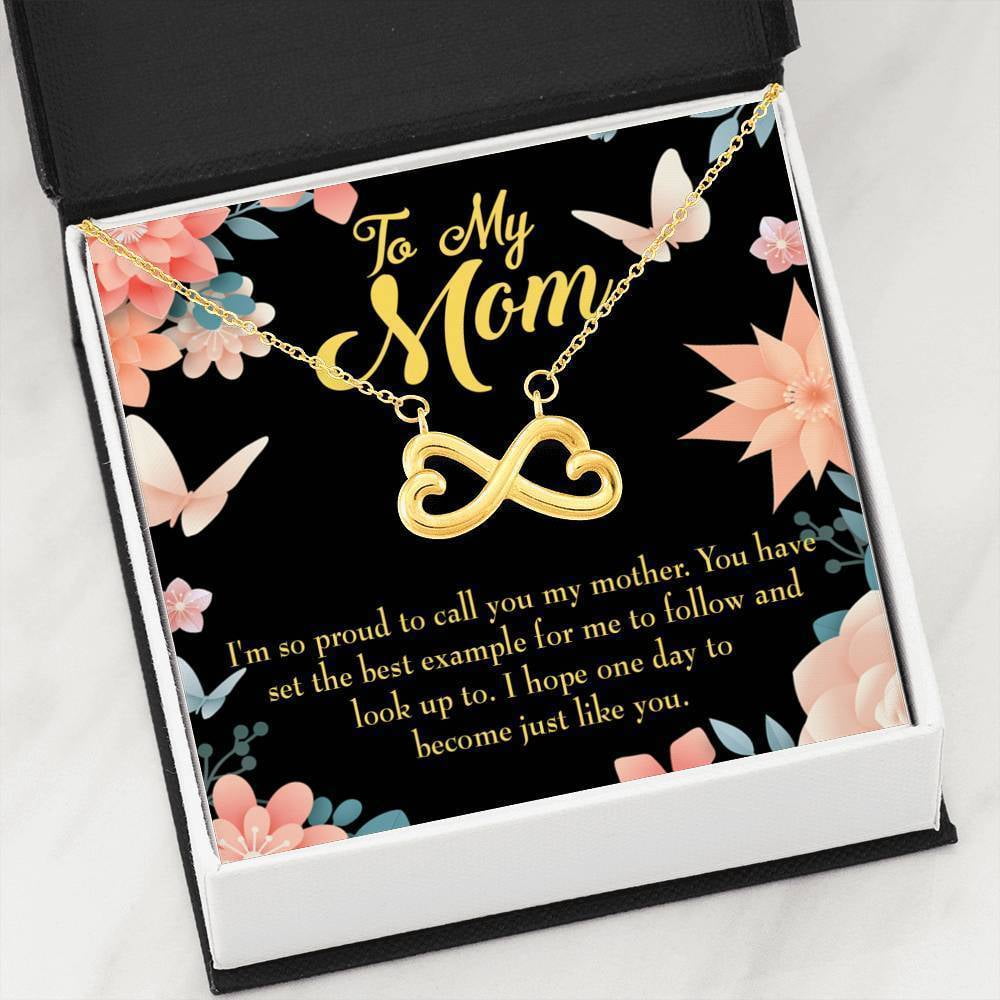 Express Your Love Gifts Mother Necklace I M So Proud Keepsake Card Gift Infinity Pendant Stainless Steel Mom Day Walmart Com Walmart Com