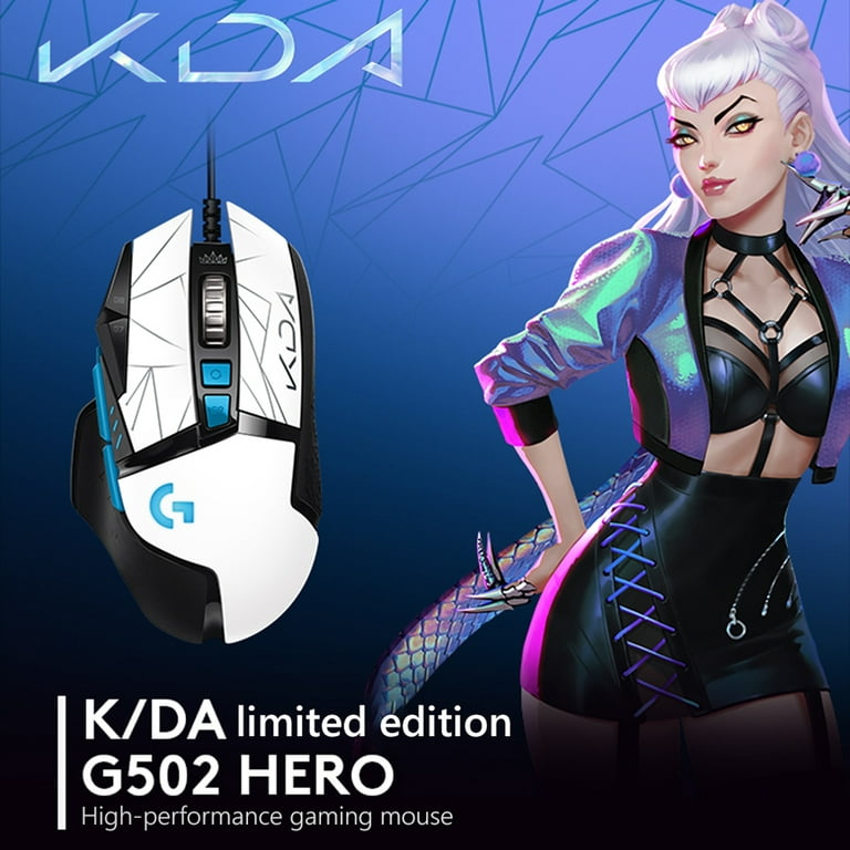 Logitech G502 Hero K/DA High Performance Gaming Mouse - Hero 25K Sensor 11  Programmable Buttons League of Legends KDA Gaming