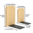thumbnail image 3 of Aspire 1 Pair Small Beech Bookends, Non-Slip Book Ends for Heavy Books, Wood Book Stand Supports for Shelves and Books, 3 of 7