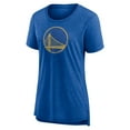 thumbnail image 2 of Women's Heather Royal Golden State Warriors Distressed Logo Tri-Blend T-Shirt, 2 of 3