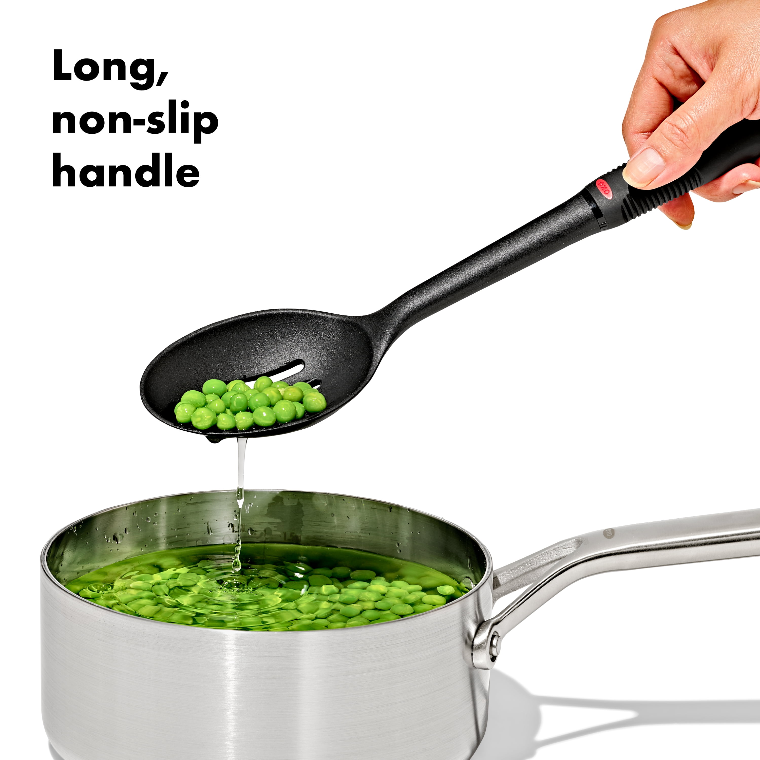 OXO Softworks 13" Nylon Slotted Cooking Spoon, Black