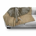 thumbnail image 3 of Animal Soft Flannel Fleece Throw Blanket, Illustration of Engraving Wild Head in Retro Animal Nature Boho, Cozy Plush for Indoor and Outdoor Use, 70" x 90", Almond Grey, by Ambesonne, 3 of 6