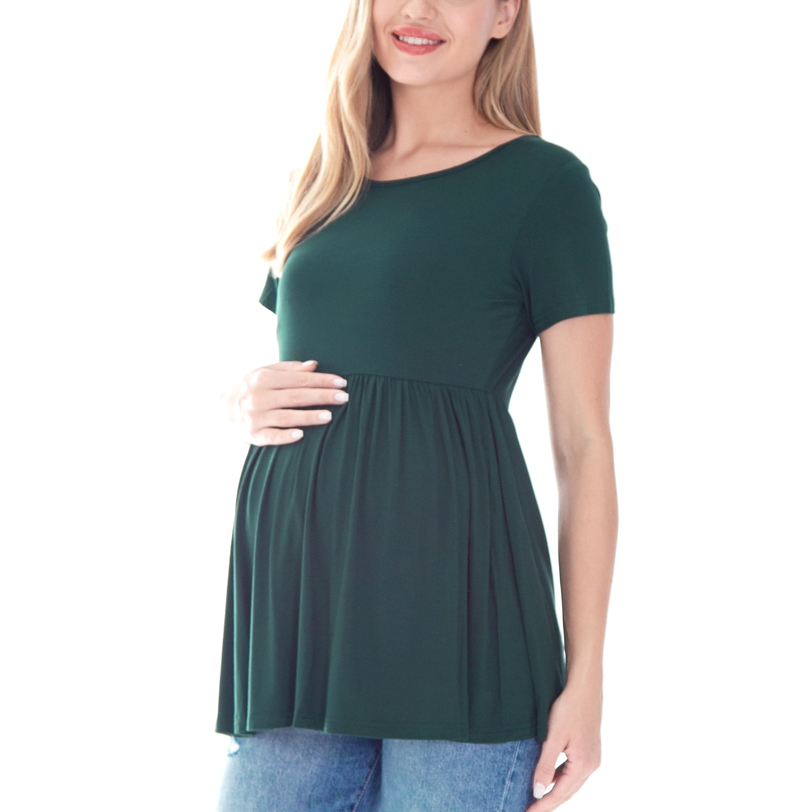 Bearsland Women's Short Sleeve Maternity T-Shirt Pregnancy Clothes