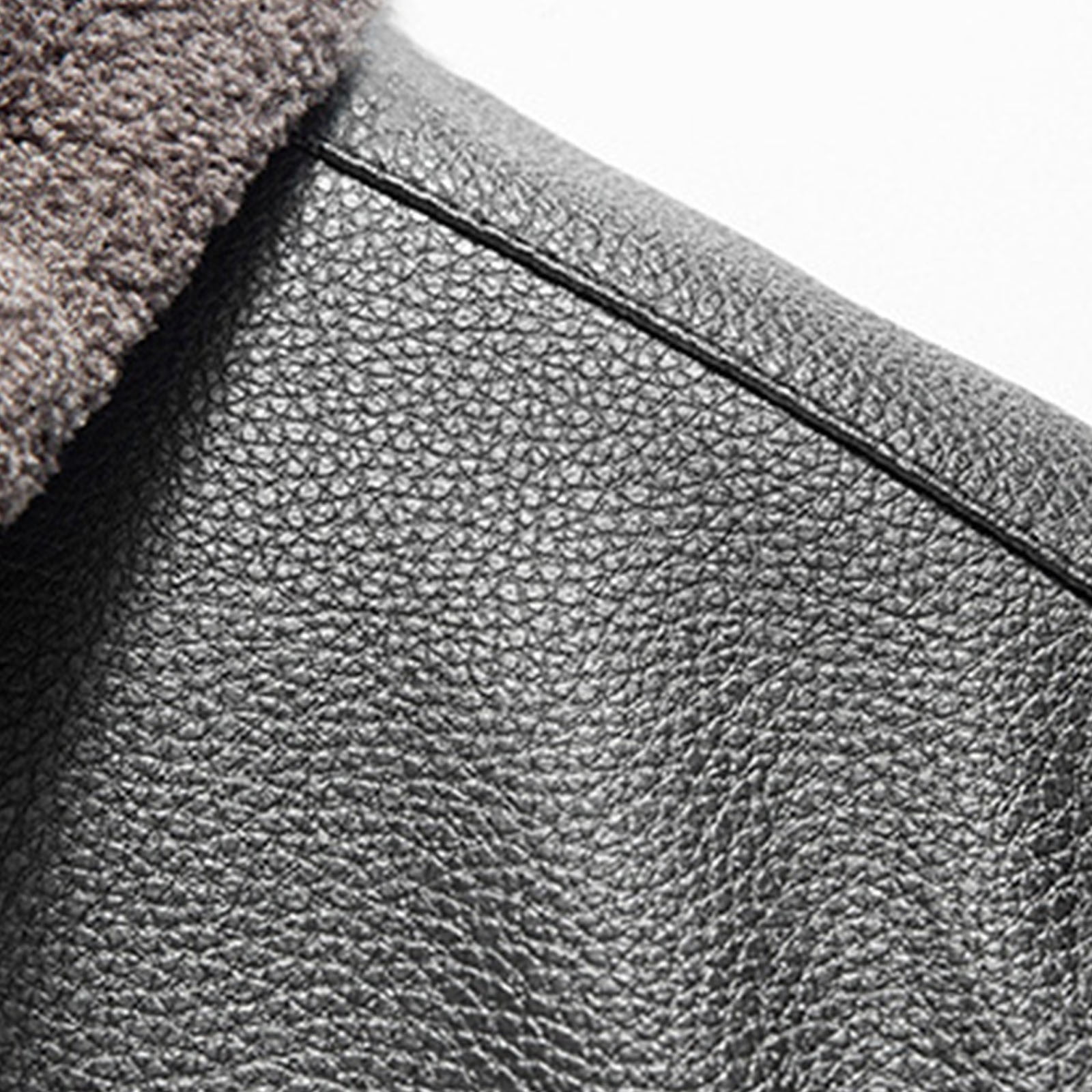 Tqyyweavej Men's Faux Leather Aviator Bomber Jacket with Fur Collar Warm Fleece Lined Biker Jackets Classic Vintage Winter Coats