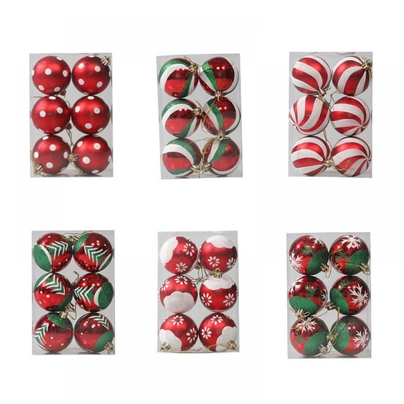 Novobey Christmas Balls Ornaments Shatterproof Christmas Ornaments 6PCS 2.36" for Xmas Christmas Tree Decorations, Hanging Christmas Ball Set for Holiday Wedding Party Decoration