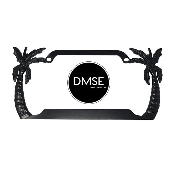 Marco de matrícula DMSE Wholesale Palmera, metal negro, 16 x 31 cm